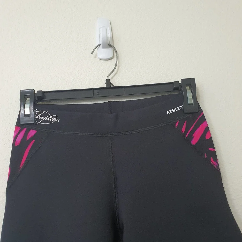 Redemption Athletix Leggings Black Pink Print Activewear Women's Size Small